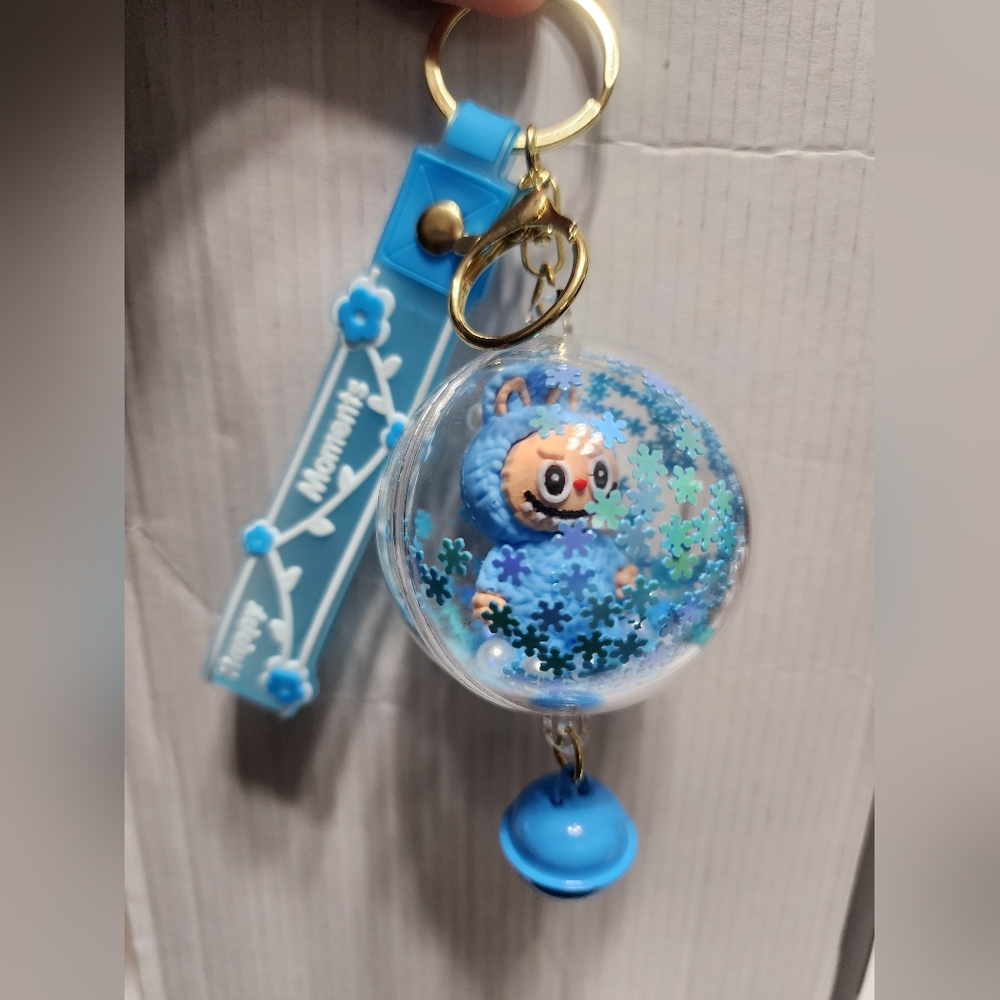 Labu Keychain LBB Bag Clip Shaker Bell Monster Blue Accessory Gift Lanyard